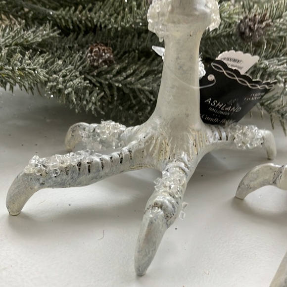 PAIR Haunted Forest Taper Candlestick Holders Gothic Winter - Picture 4 of 9